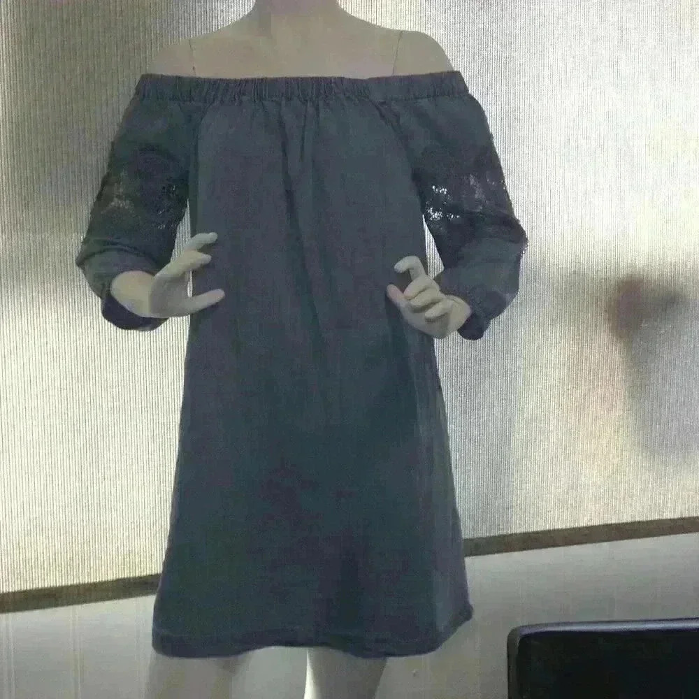 Neiman Marcus Tunic/Dress; Denim Bohemian Beach Vacation lightweight Versatile
